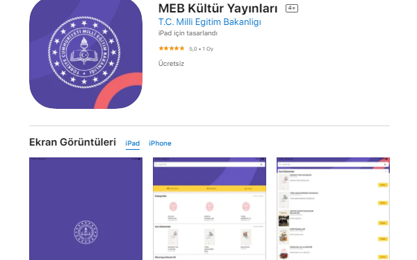“MEB Kültür Yayınları” mobil uygulamada