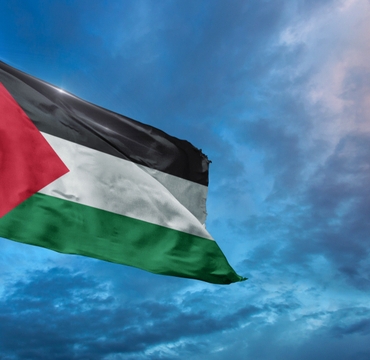 Waving,Flag,Of,Palestine,With,Beautiful,Sky,And,Clouds
