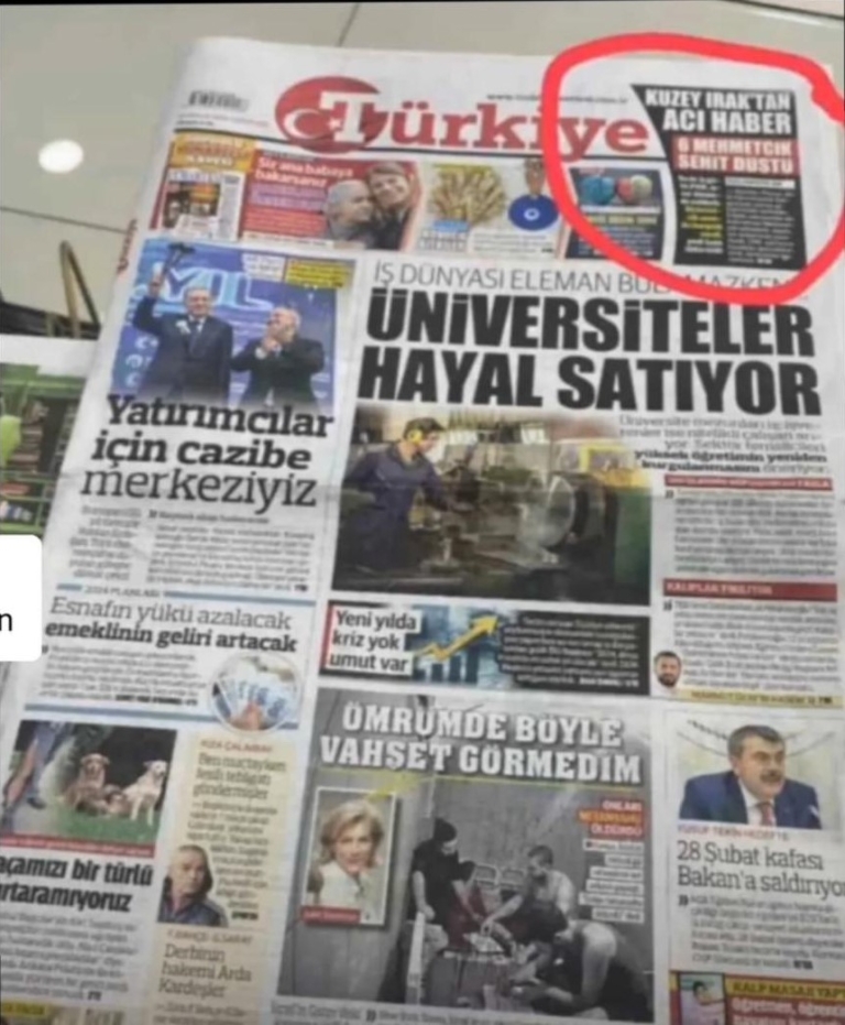 ARTIK YETER ŞEHİDİN VAR TÜRKİYE…