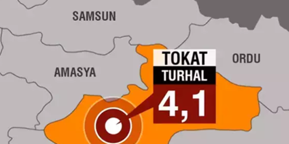 Tokat’ın Turhal İlçesinde 4,1 Büyüklüğünde Deprem Meydana Geldi