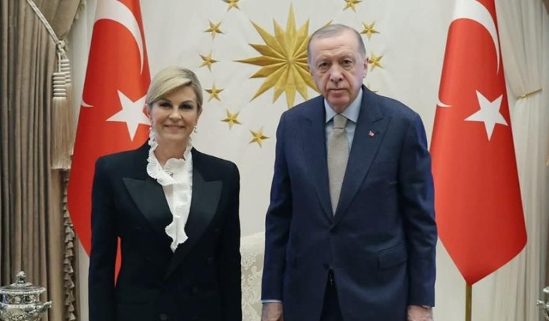 Külliye’de Sürpriz Buluşma: Erdoğan, Grabar-Kitarović ile Görüştü